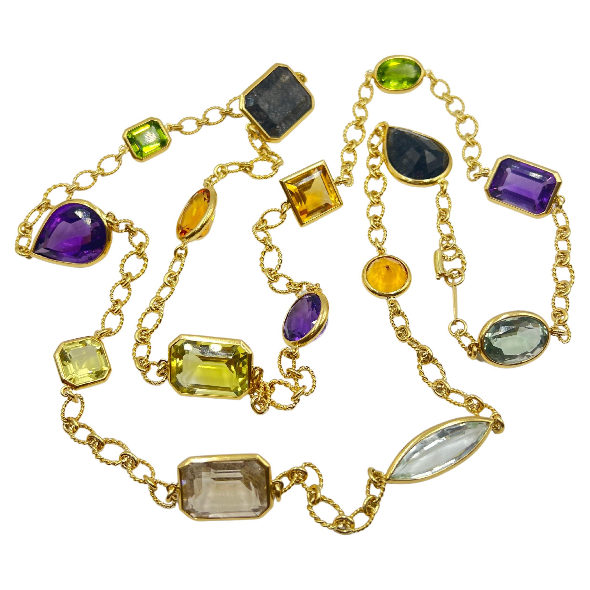 long gem necklace
