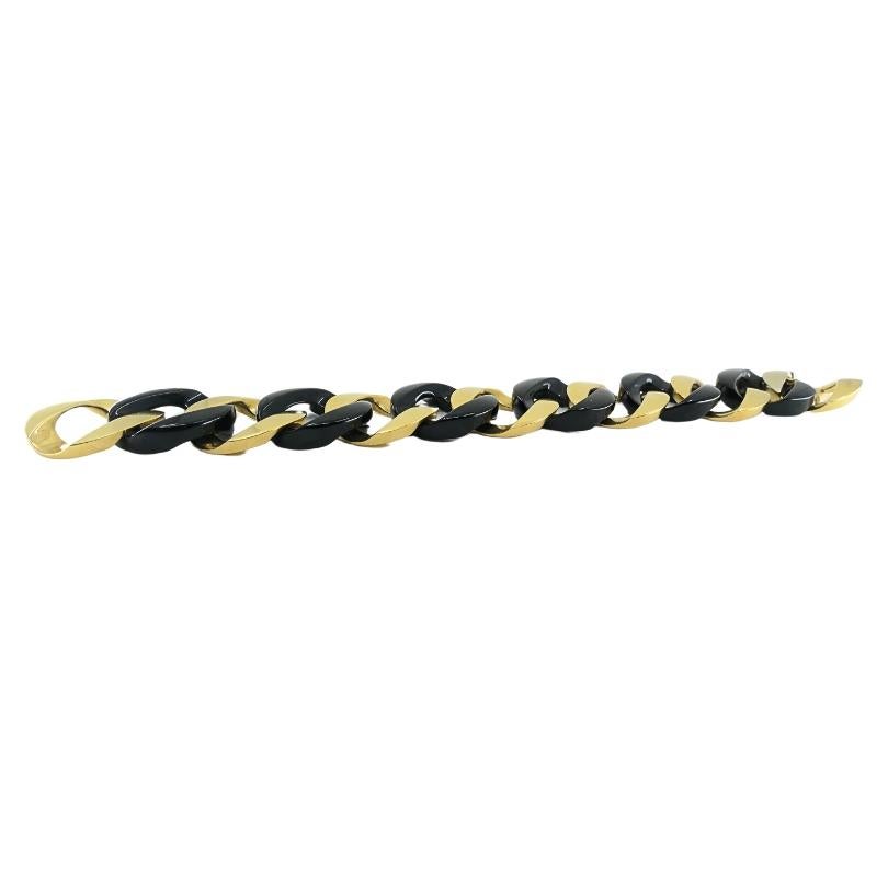 Verdura Or 18k  Bracelet à maillons en jade noir A Link Pour femmes en vente