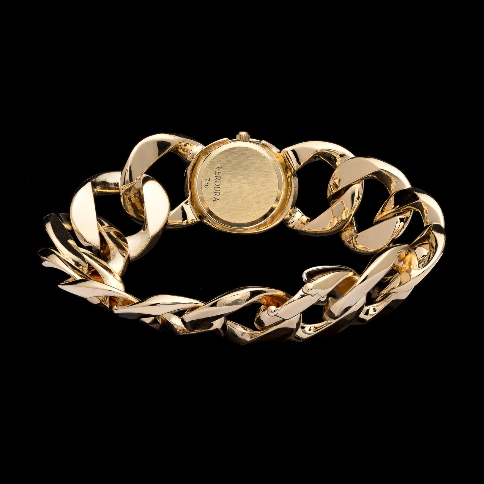 Women's Verdura 18 Karat Gold Curb-Link Bracelet Watch