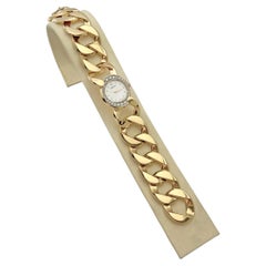 Verdura 18k Gold Diamond Curb-Link Bracelet Watch
