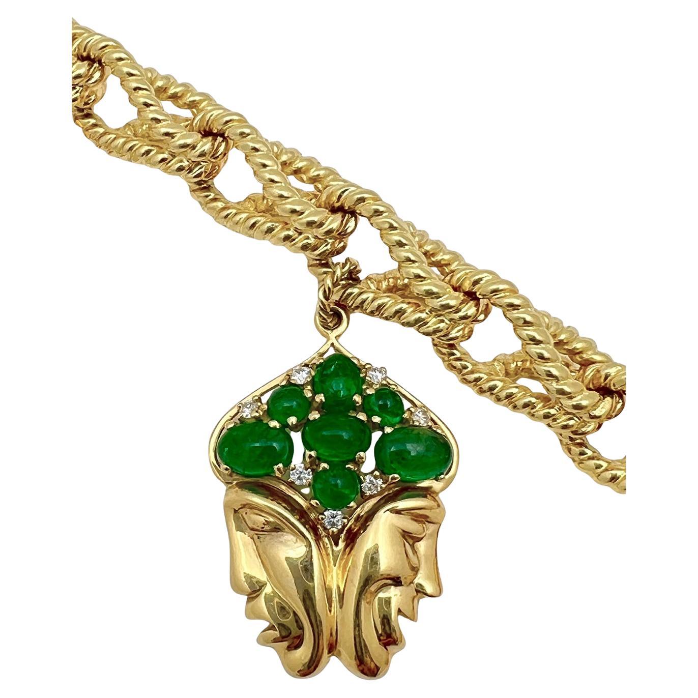 De las mujeres Verdura Pulsera de oro de 18 quilates con esmalte y piedras preciosas en venta