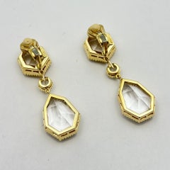 Verdura 18k Gold Topaz Byzantine Pendant Earclips