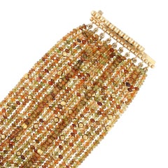 VERDURA 18K Yellow Gold Citrine and Peridot Bead Bracelet