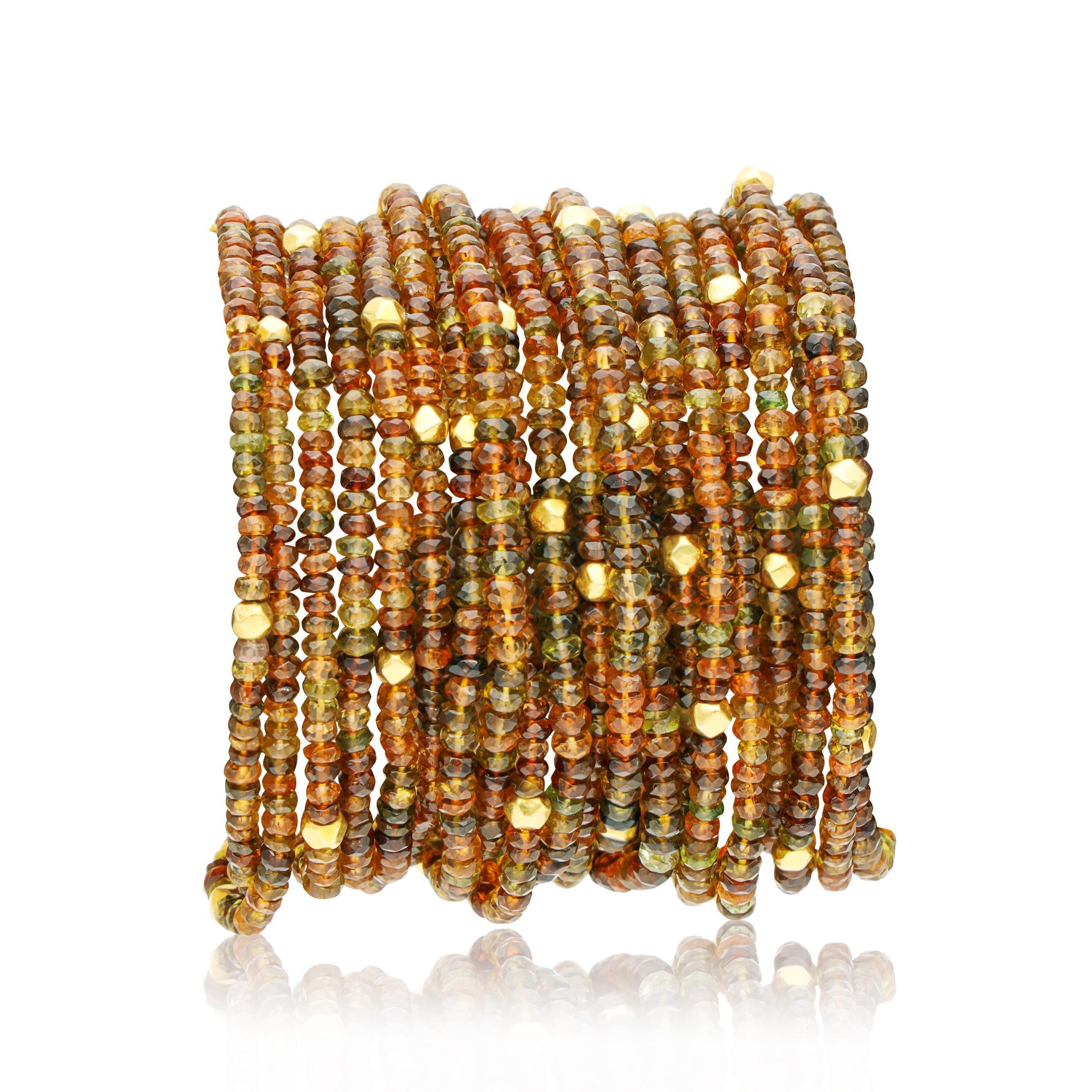 Verdura Armband aus 18-karätigem Gelbgold mit Citrin- und Peridot-Perlen