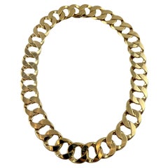 1970's Verdura 18K Yellow Gold Classic Heavy Gold Link Necklace 19" #15408