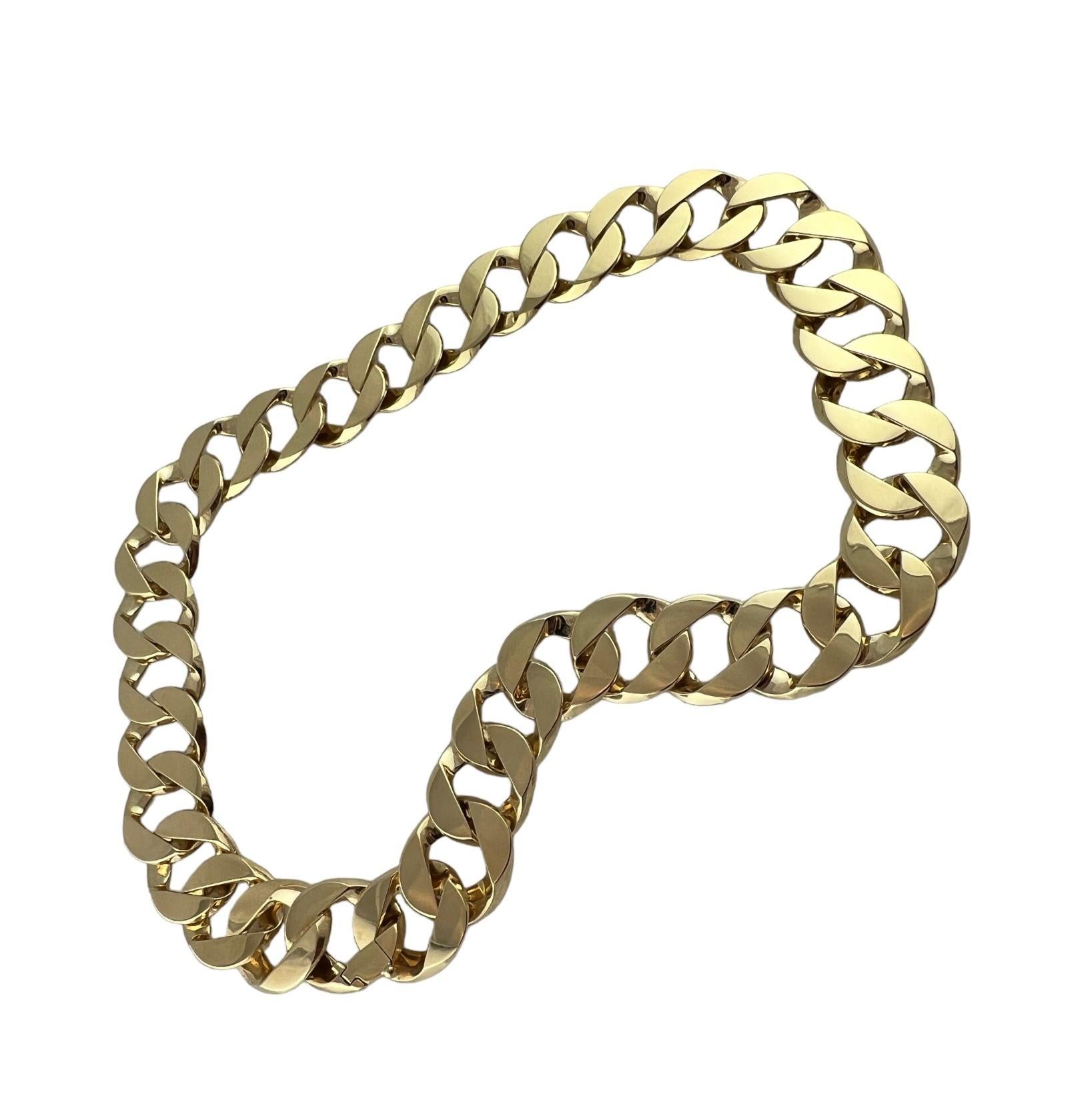 Women's Verdura 18K Yellow Gold Classic Heavy Gold Link Necklace 19