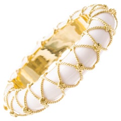Verdura 18k Oro Amarillo Cocholong Pulsera de Red de Cuerda