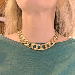 Verdura 18k Yellow Gold Curb-Link Collar Necklace