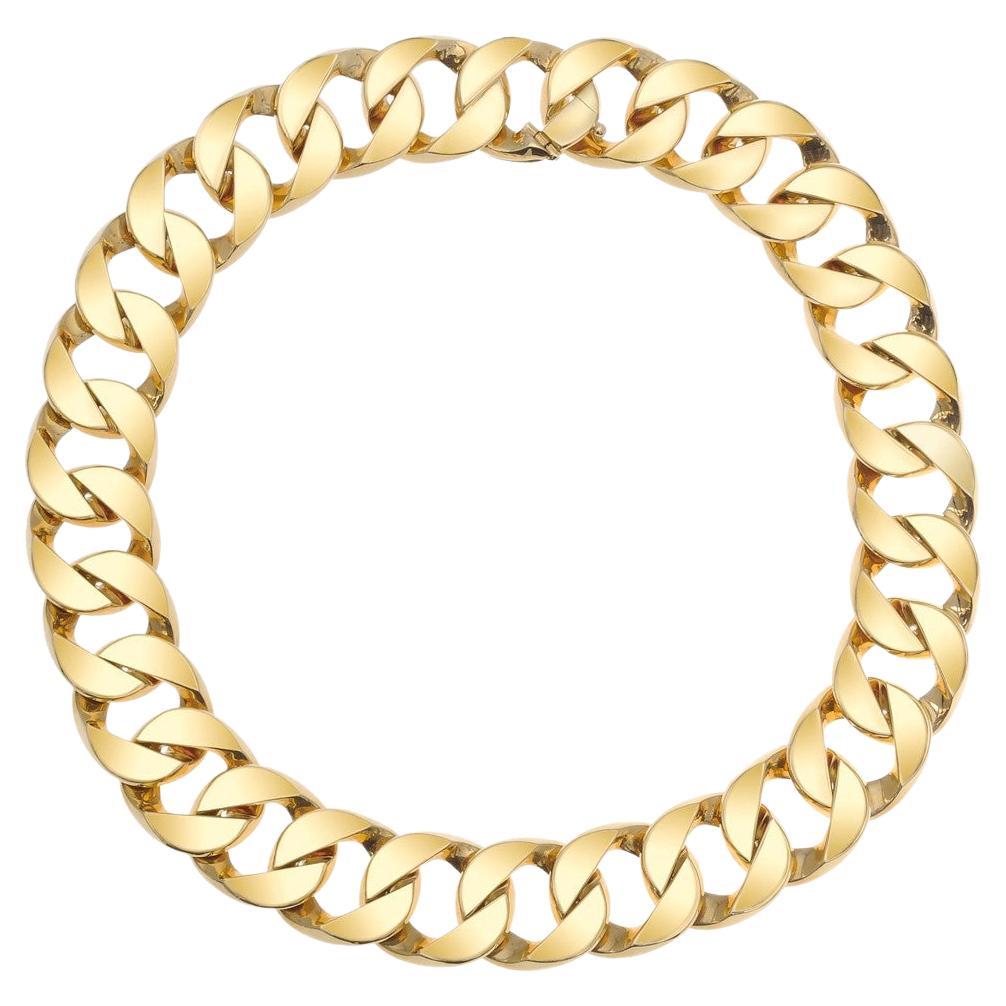 Verdura 18k Yellow Gold Curb-Link Collar Necklace