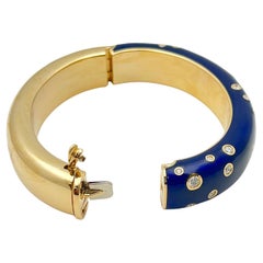 Bracciale notturno con diamanti e smalto in oro giallo 18k di Verdura