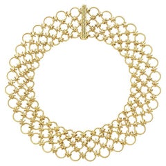 Verdura 18k Yellow Gold Lace Necklace