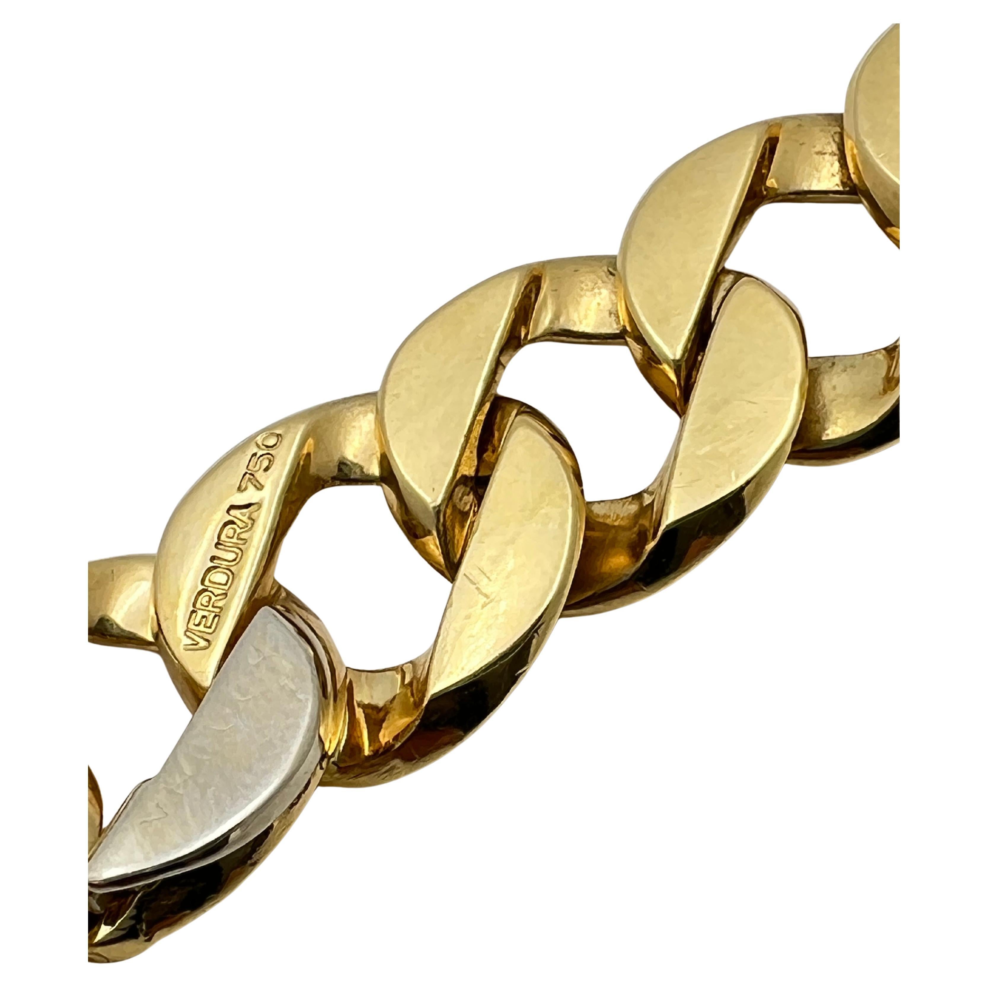 Verdura 18k Yellow Gold Collar Curb-Link Pequeño en venta 1