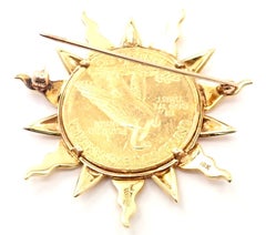 Verdura 1909 $10 Indian Head US Coin Yellow Gold Pin Brooch