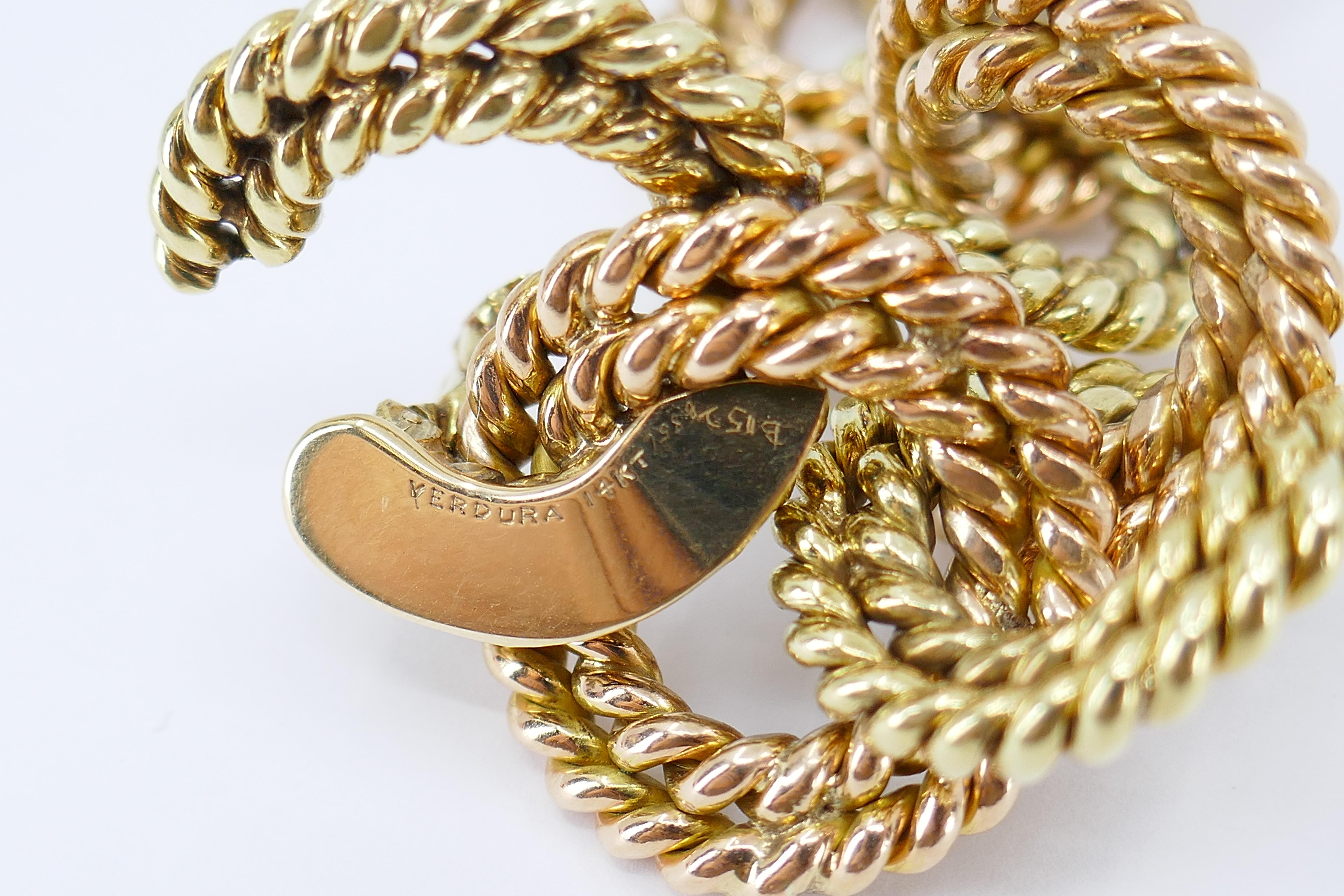 Verdura 1960s Rope Link Bracelet Two-tone 14k Gold In Excellent Condition For Sale In Beverly Hills, CA