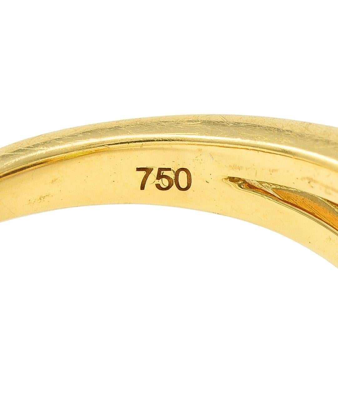 Verdura 1990 Ametista Peridoto Oro Giallo 18 Carati Anello Vintage con Tre Pietre in vendita 3