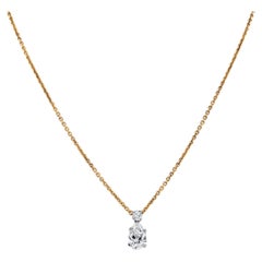 Verdura 2.51 Carat D VS1 Pear Shaped Diamond Solitaire Necklace