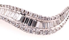 Verdura Baguette and Round Diamonds Brooch / Pin 10 Carat TDW