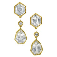 Verdura byzantine 18K Gold White Topaz Pendant Ear-clips