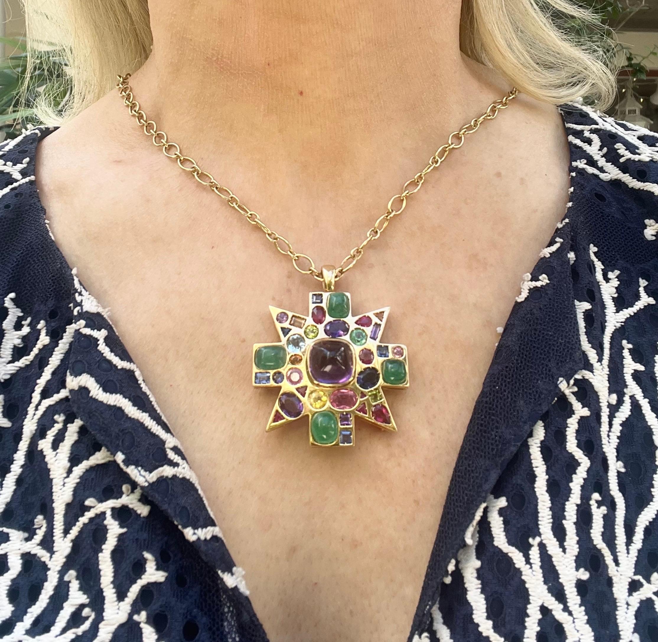 Verdura Byzantine Pendant Brooch Necklace 2