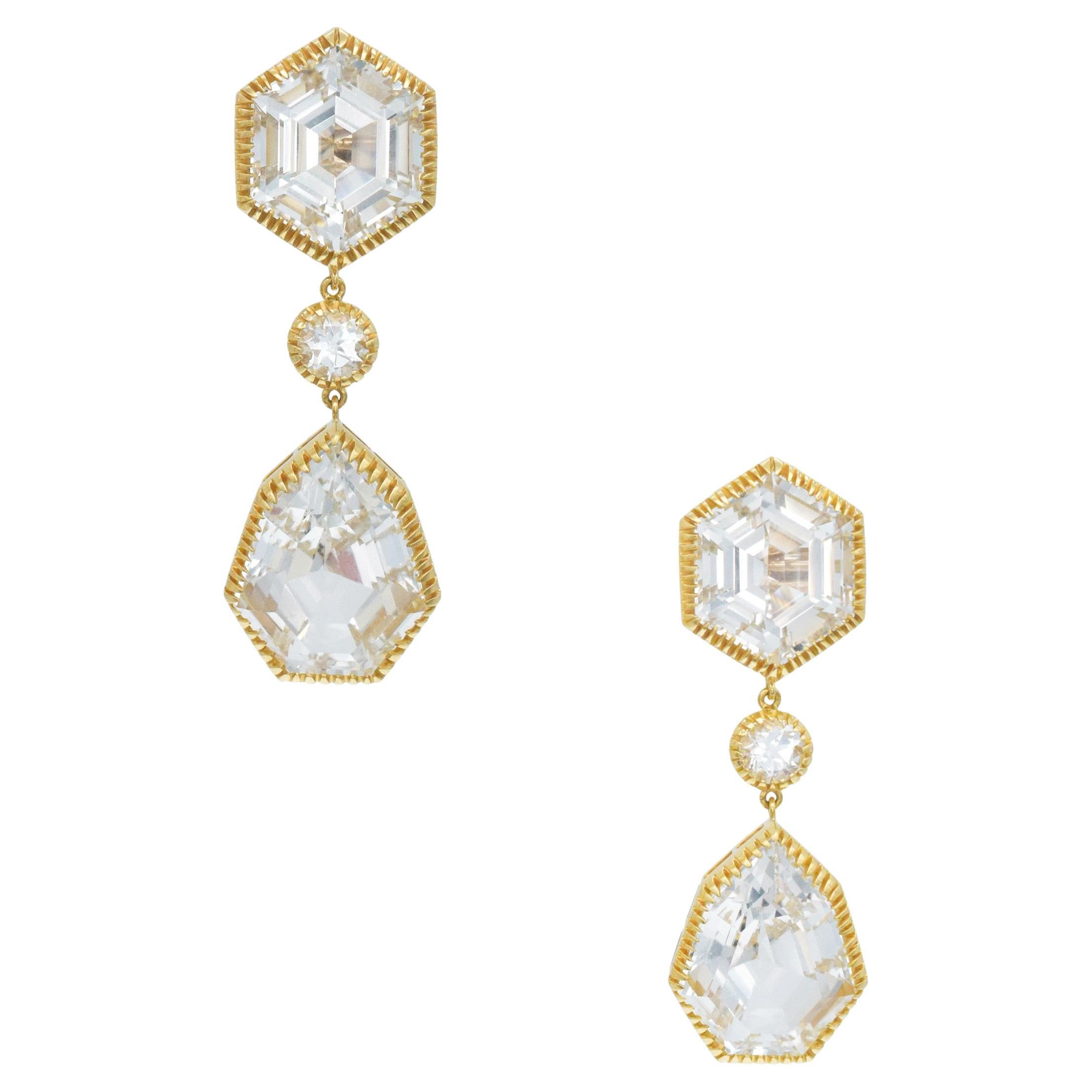 Verdura Byzantinischer Weißtopas-Anhänger-Ohrring im Angebot
