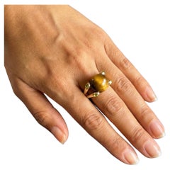 Verdura Candy Ring with Cats Eye and Chrome Tourmaline