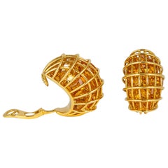 Verdura Citrine Caged Earrings
