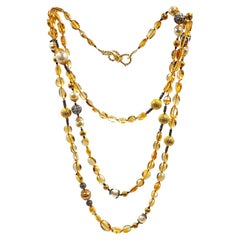 Collana lunga bizantina con diamante e citrino di Verdura