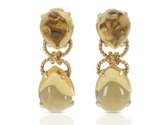 Boucles d'oreilles « Verdura » en citrine galet
