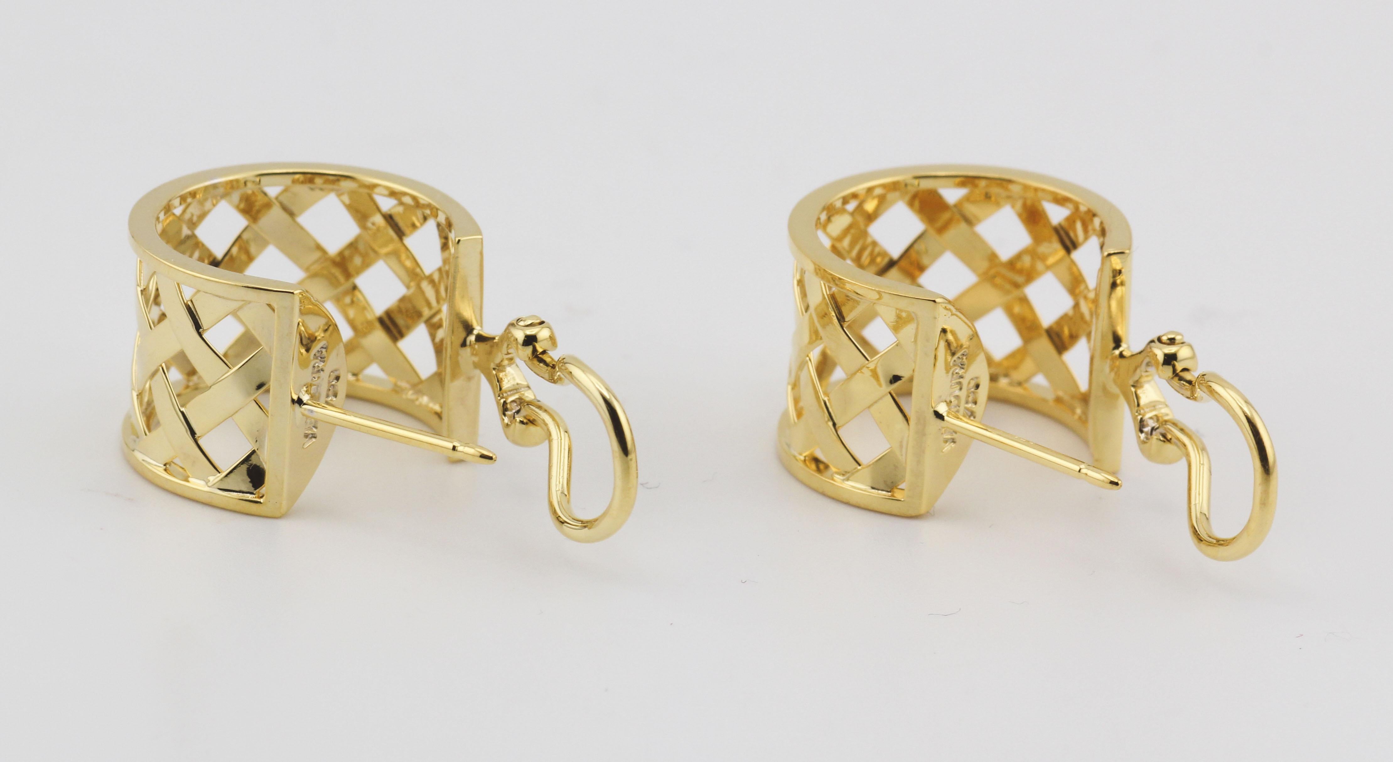 Verdura Créoles croisées en or jaune 18 carats en vente 1