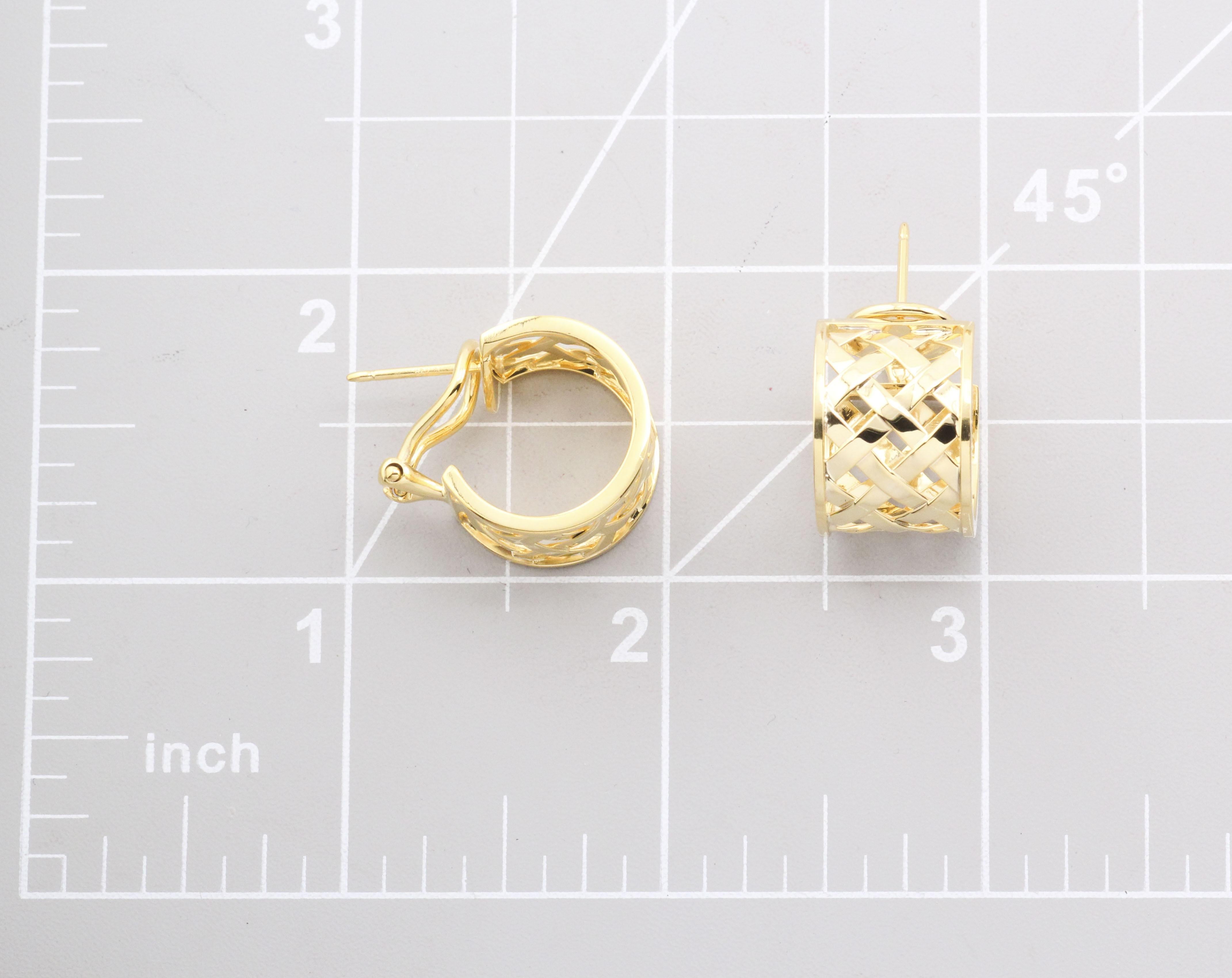 Verdura Créoles croisées en or jaune 18 carats en vente 3