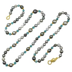 Verdura Cultured Pearl, Topaz and Diamond Necklace