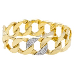 Bracelet Verdura Curb-Link avec A Link en diamant