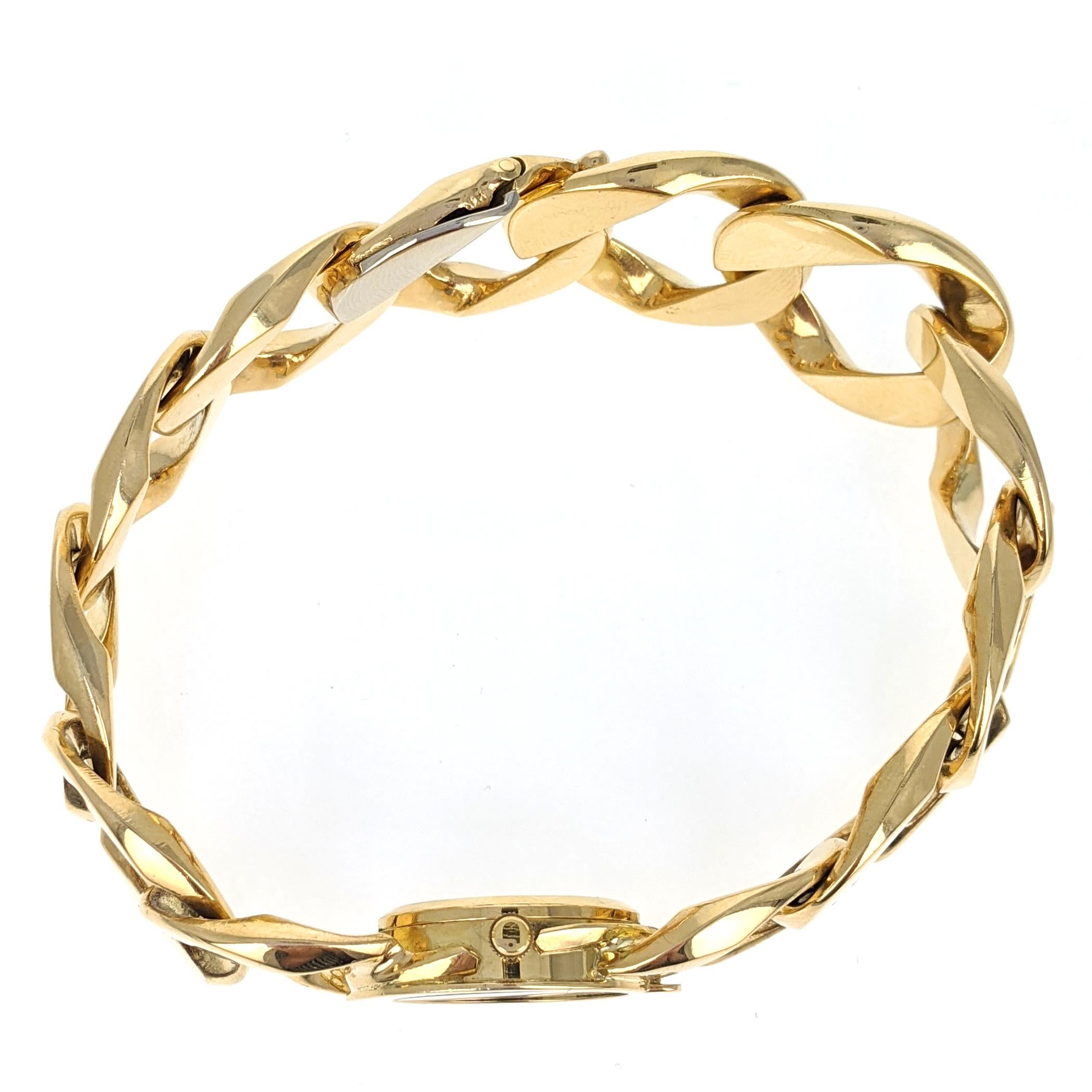 Women's or Men's Verdura Curb Link Yellow Gold Watch Bracelet