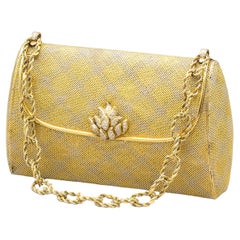 Verdura Diamond 18 Karat Gold Mesh Purse Evening Bag