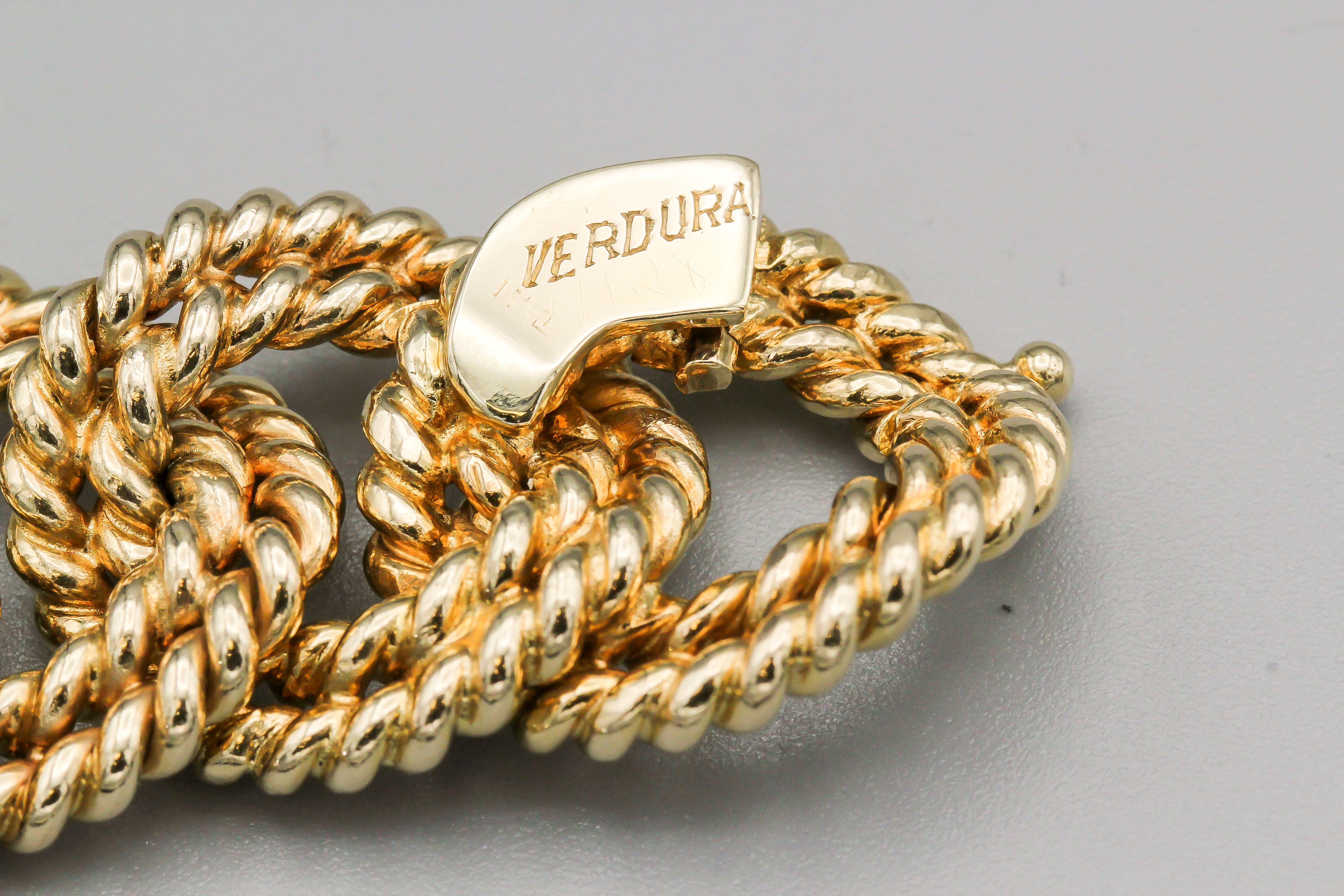 Verdura Diamond and Gold Link Watch Bracelet 3