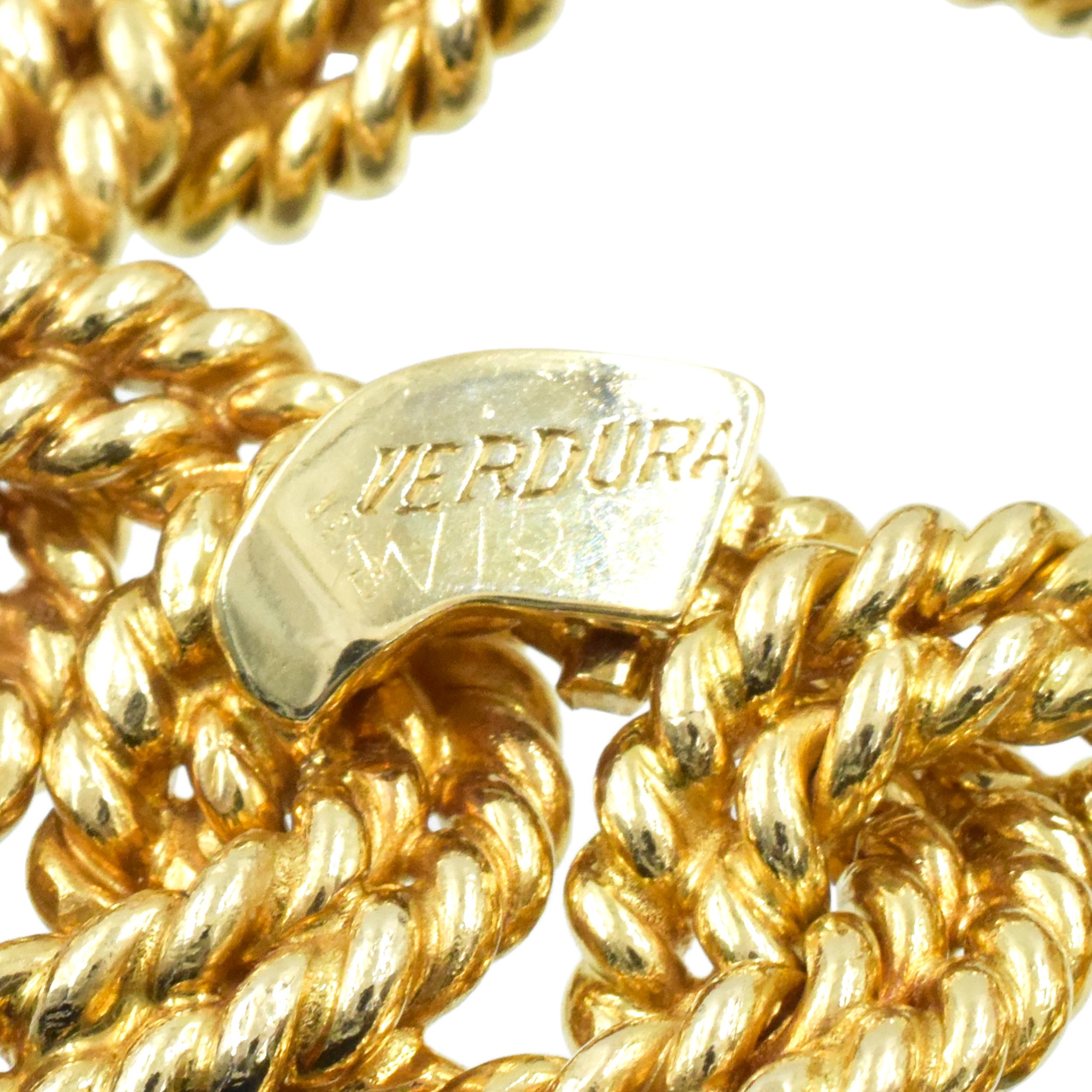 Verdura Montre-bracelet à maillons en or et diamants Excellent état - En vente à New York, NY