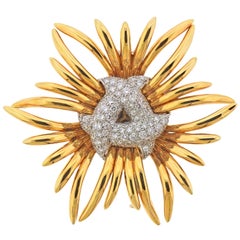 Verdura Diamant Gold Brosche Pin