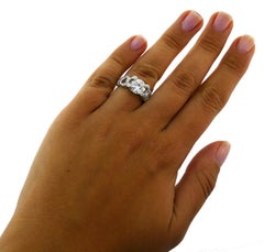 Anello Criss Cross in platino con diamante Verdura da 2,05 carati GIA