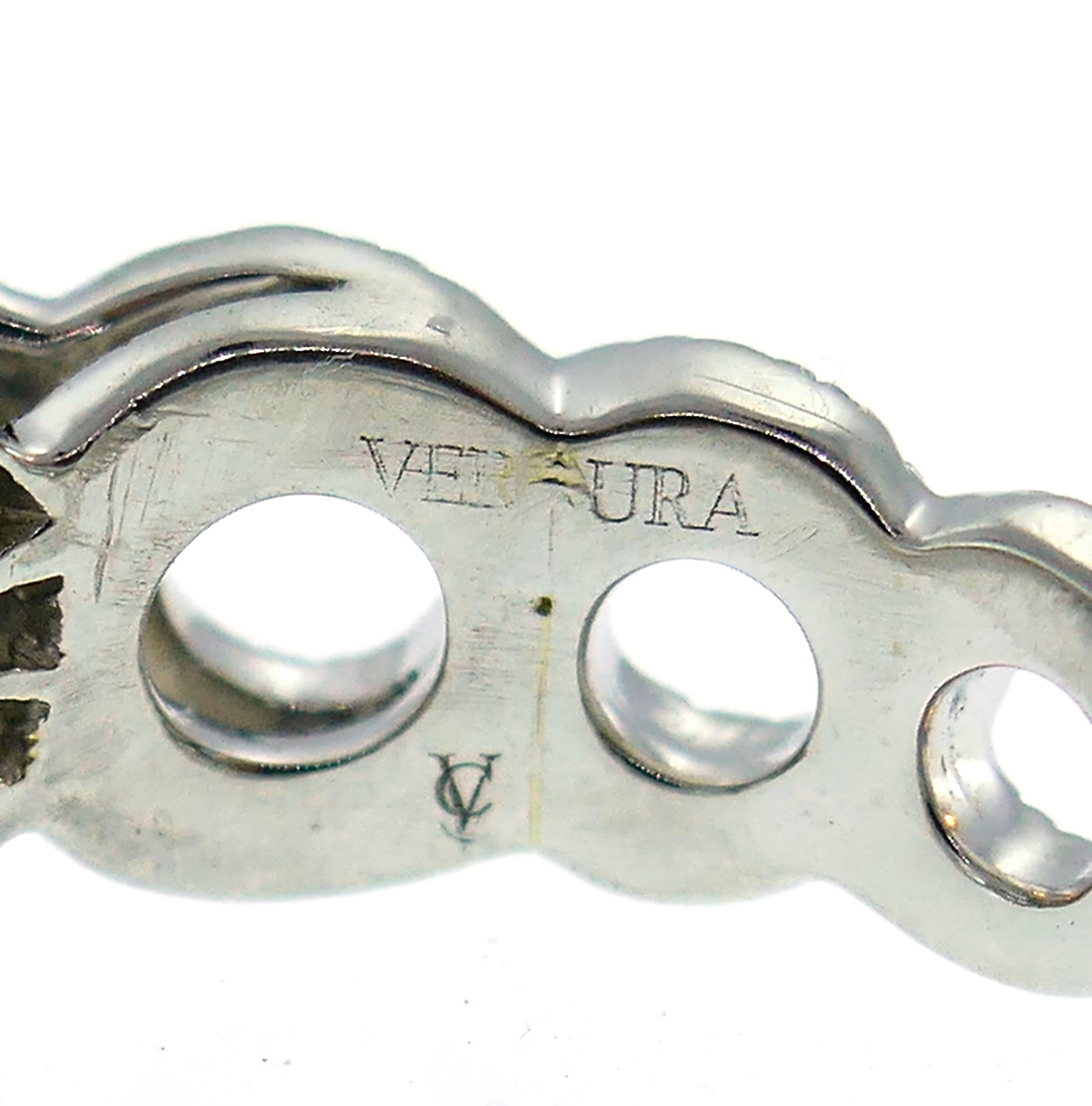 Verdura Diamond Platinum Criss Cross Ring 2.05 Carat GIA For Sale 1