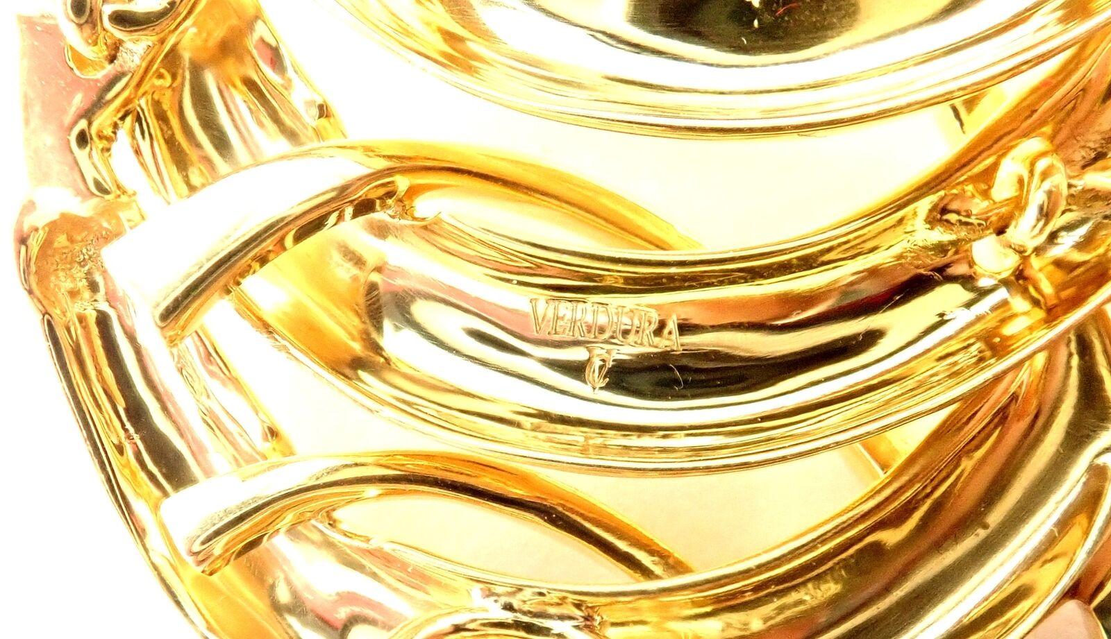 Verdura Double Crescent Yellow Gold Wide Link Bracelet 3
