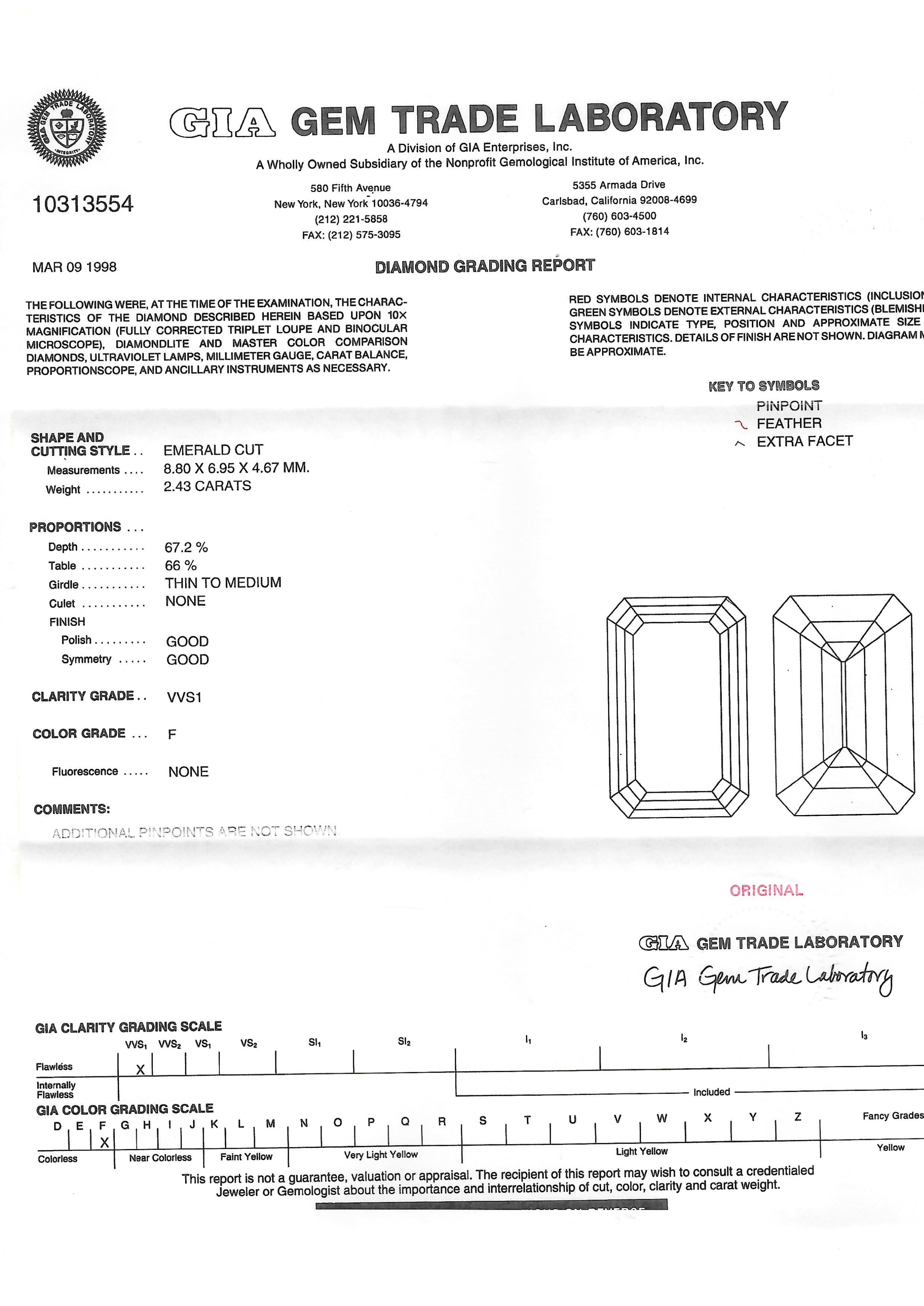 VERDURA Emerald Cut 2.43 Carats Diamond Ring 1