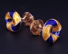 Gemelos ovalados de oro y esmalte Verdura Exclusive Worldwide