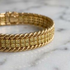 Verdura Fancy Yellow Diamond Bracelet 18K Gold Bracelet