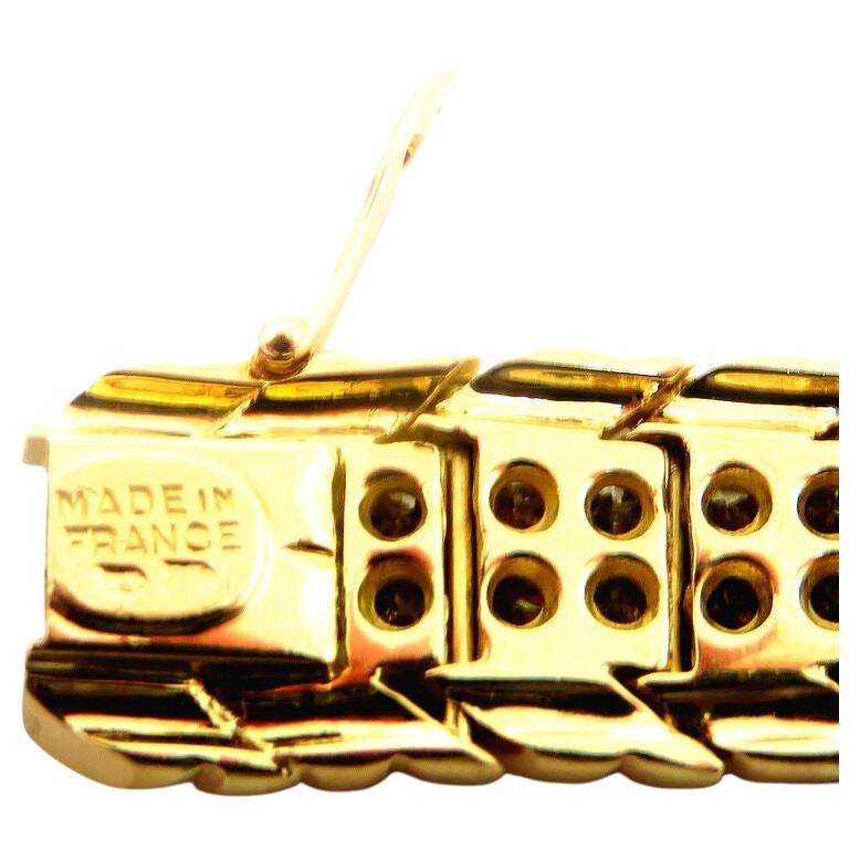 Round Cut Verdura Fancy Yellow Double Row 18k Yellow Gold Bracelet For Sale