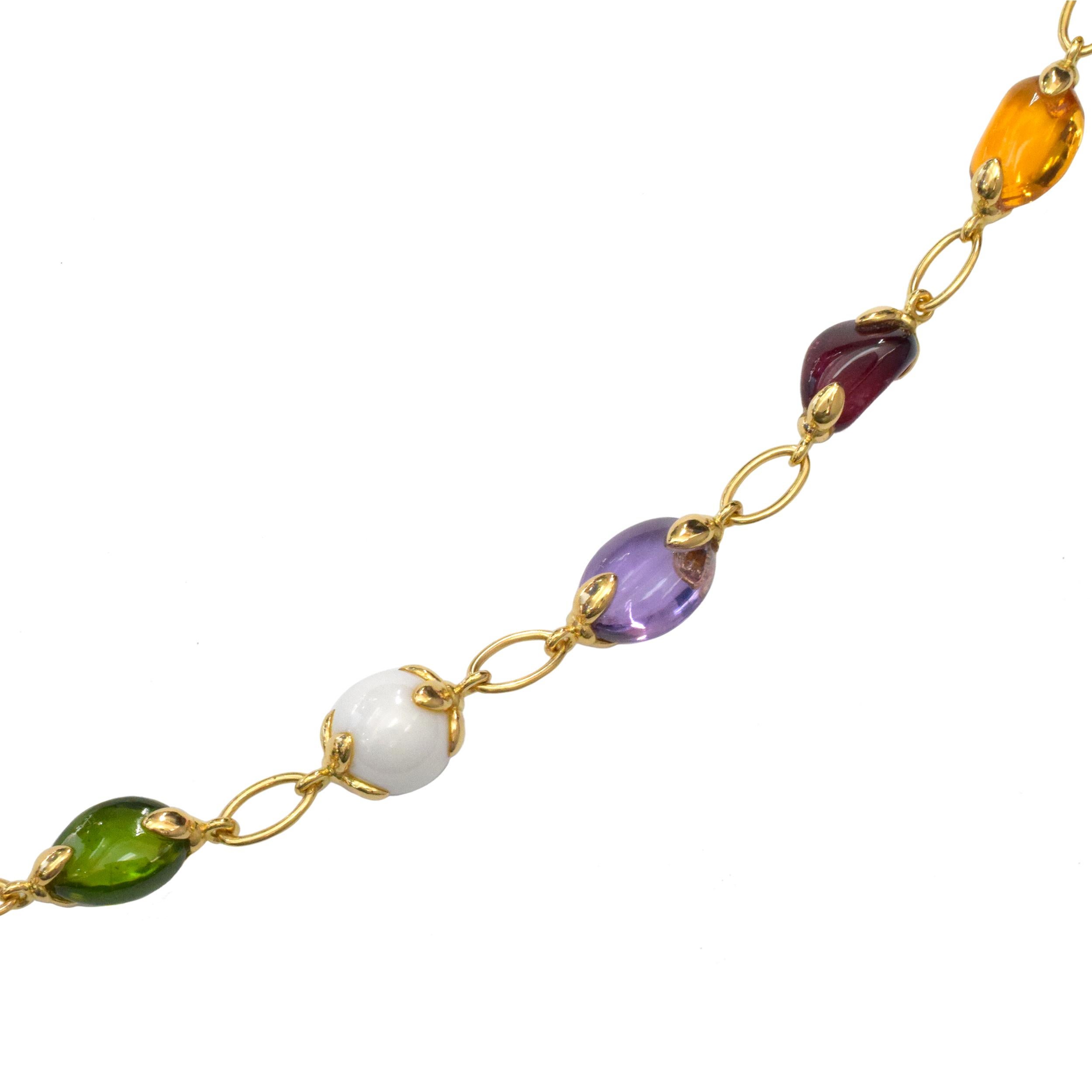 Oval Cut Verdura Gem-Set and Ceramic 'Fulco' Necklace