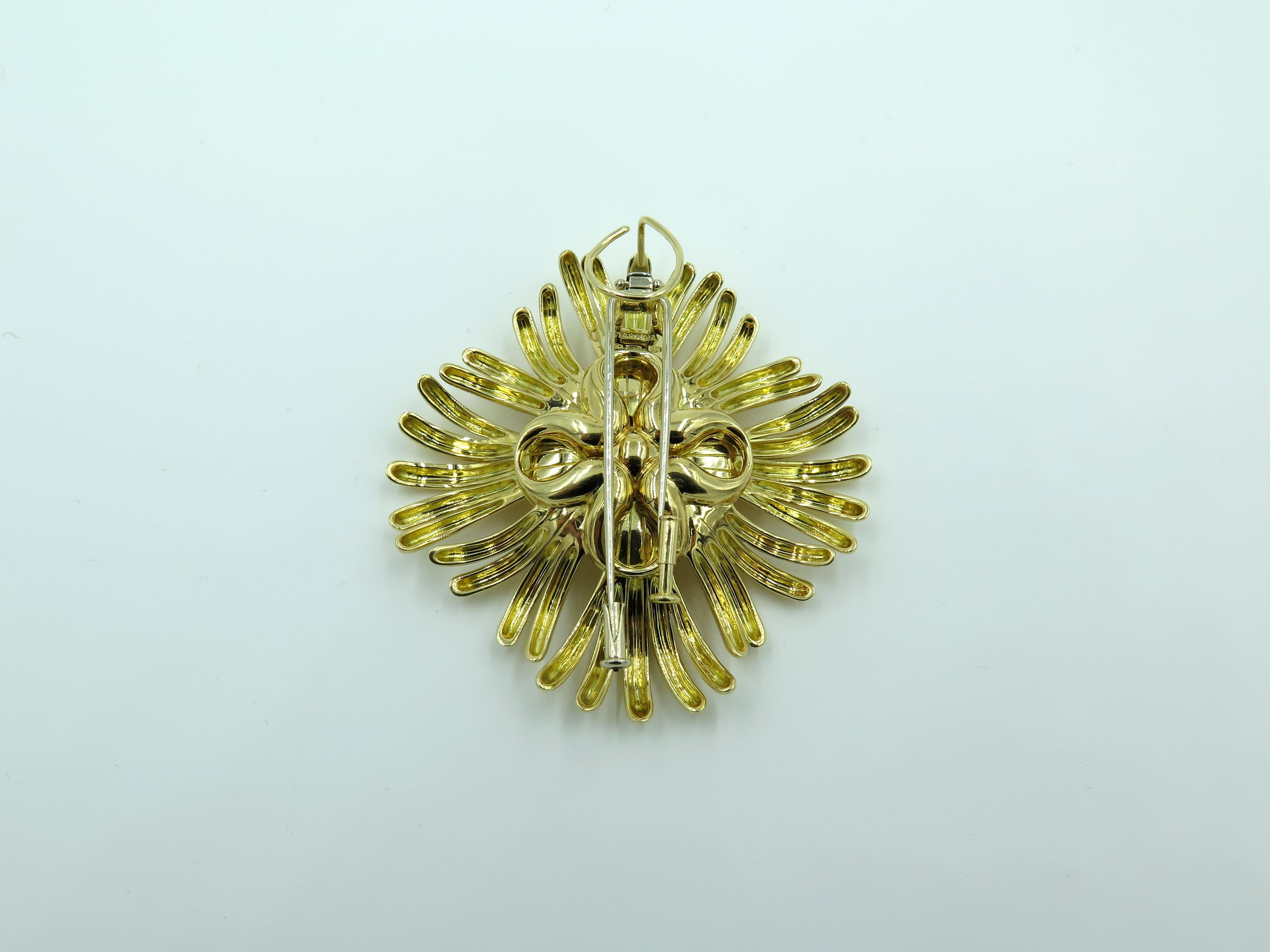 An 18 karat yellow gold brooch. Verdura. Designed as a polished gold Maltese cross spray. Length is approximately 2 1/2 inches, gross weight is approximately 52.8 grams. 