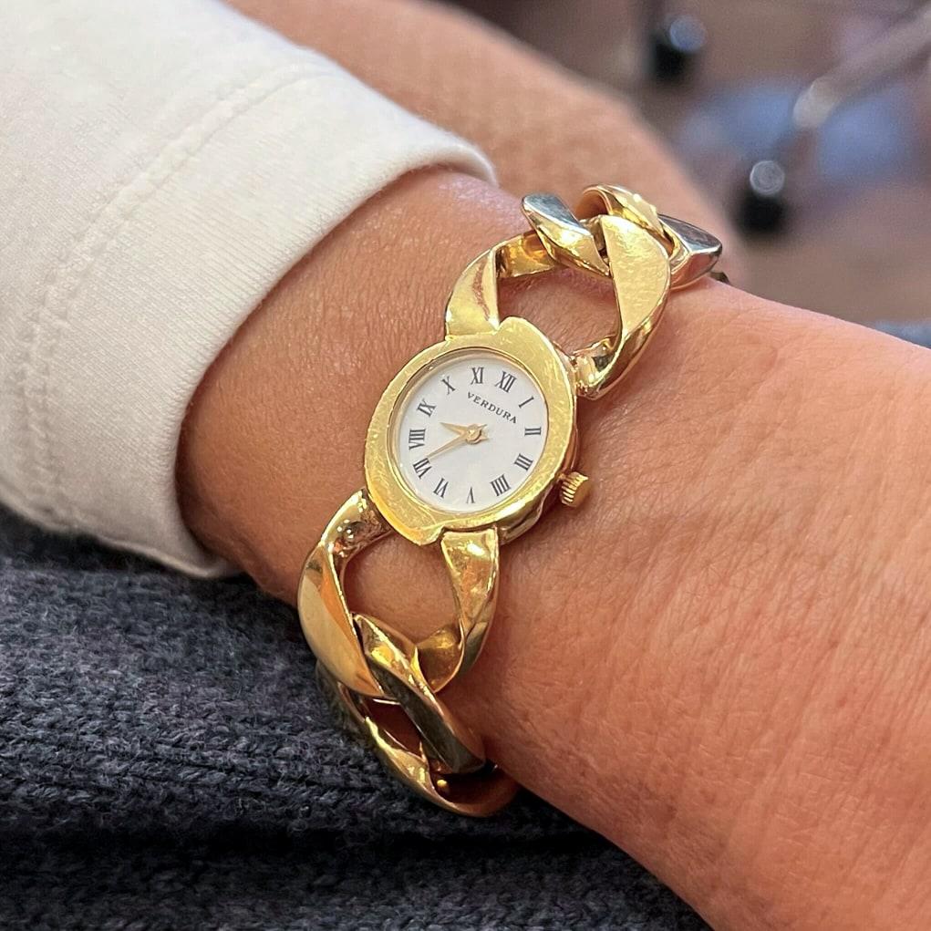 Donna Orologio con bracciale A Link in oro Verdura in vendita