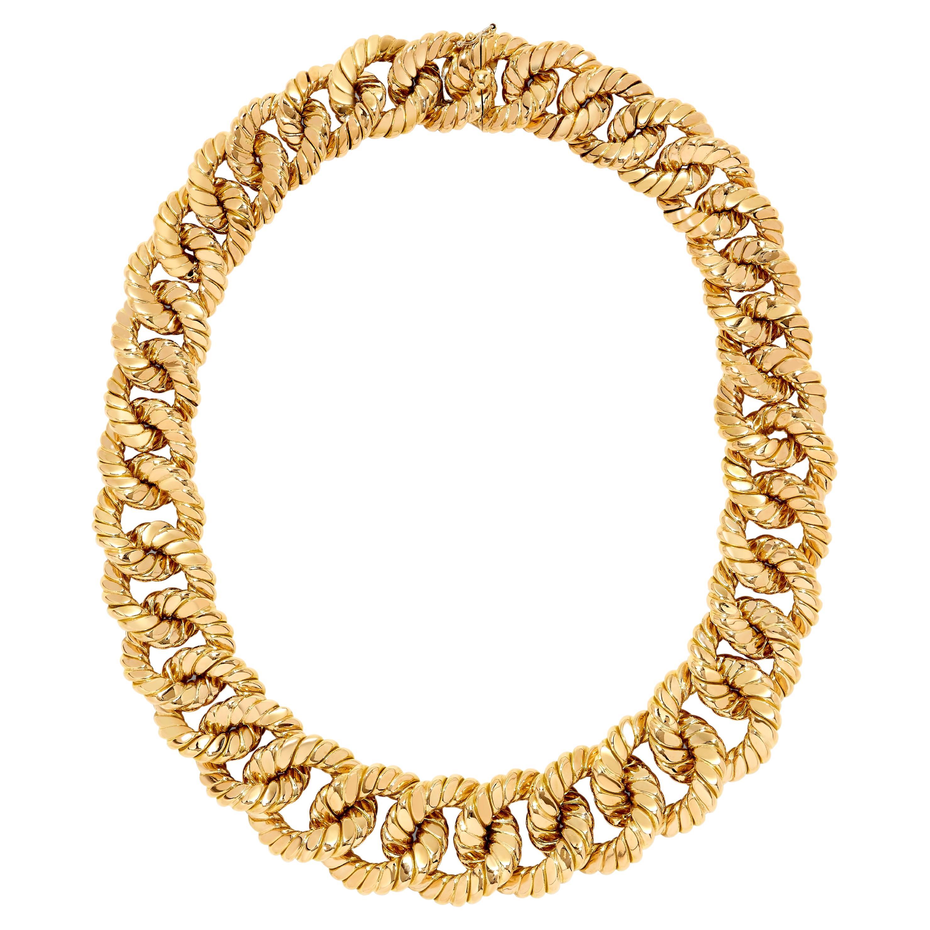 Verdura Gold Curb Link Necklace