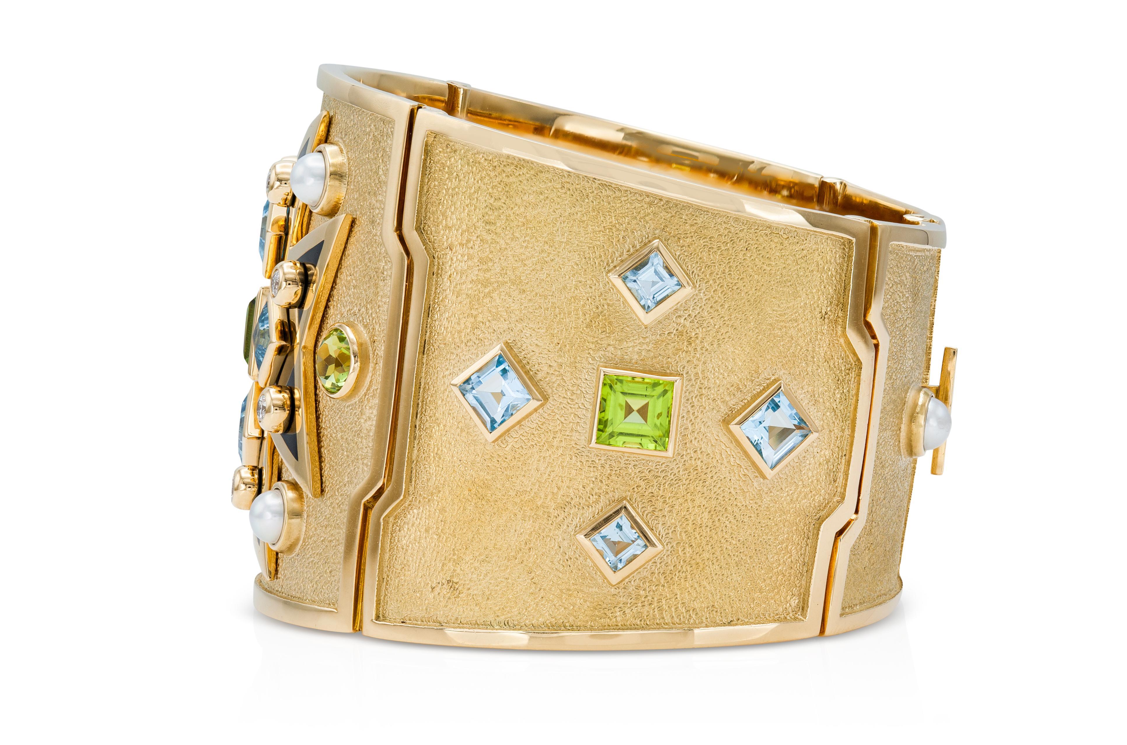 Verdura Gold Malteserkreuz-Armband (Gemischter Schliff) im Angebot