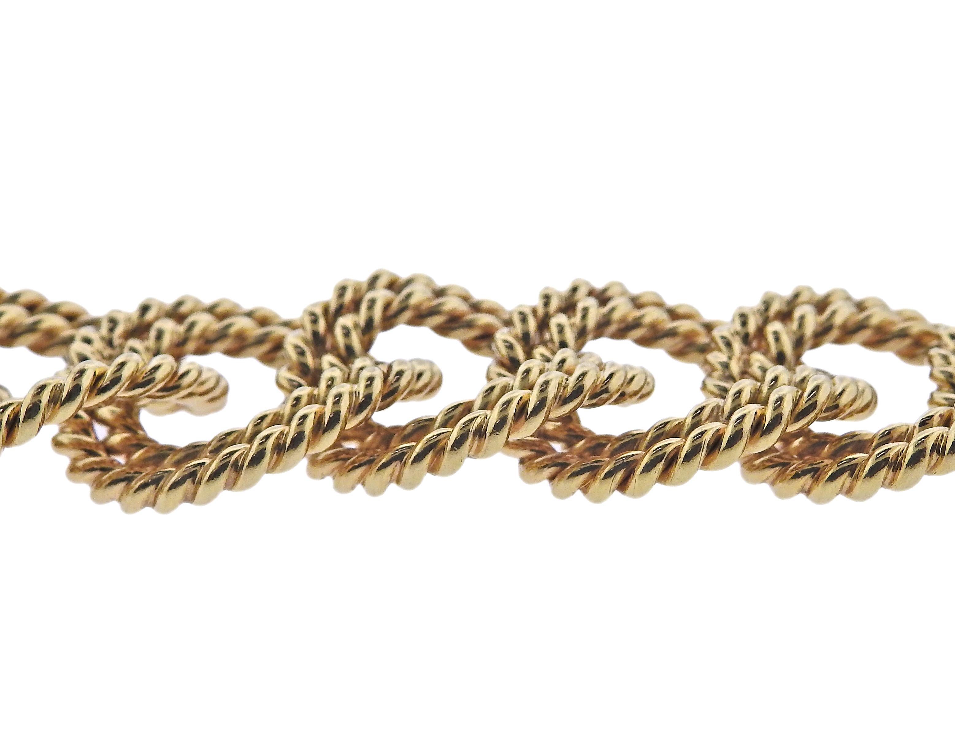 Verdura Gold Rope Link Bracelet For Sale 1